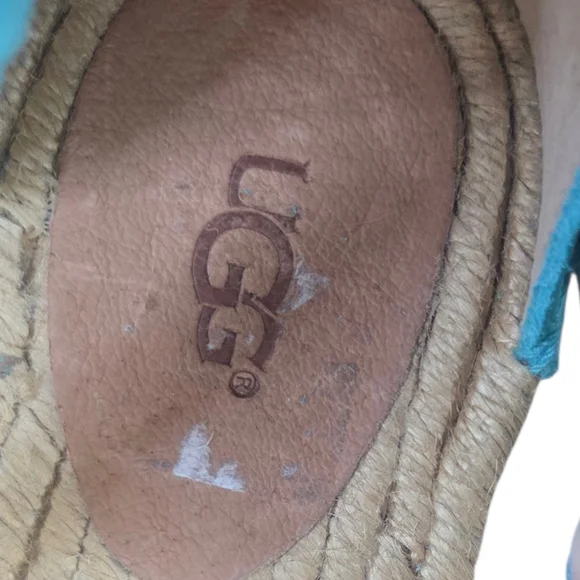 UGG Mila Suede Leather Gladiator Espadrille Sandals NEW Womens 10 Blue Open Toe - Picture 7 of 10